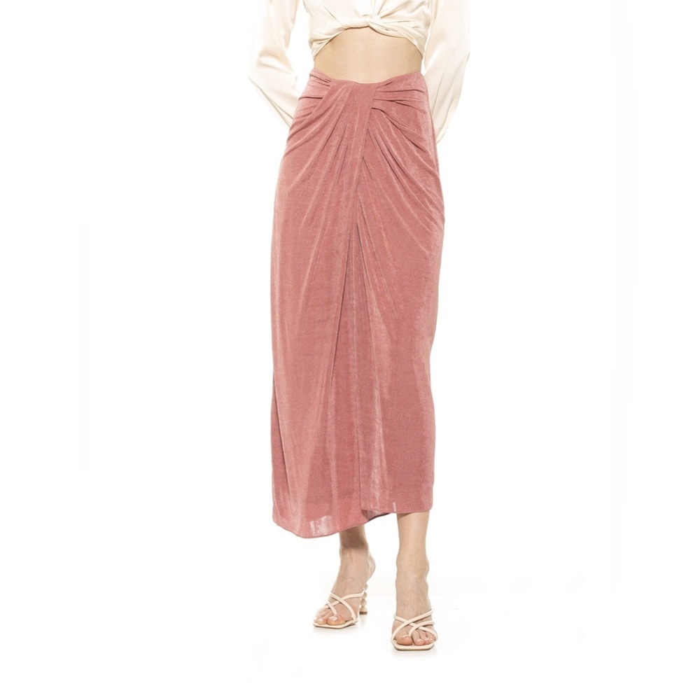 NEW Alexia Admor Jeanette Midi Skirt Blush Pink Size M